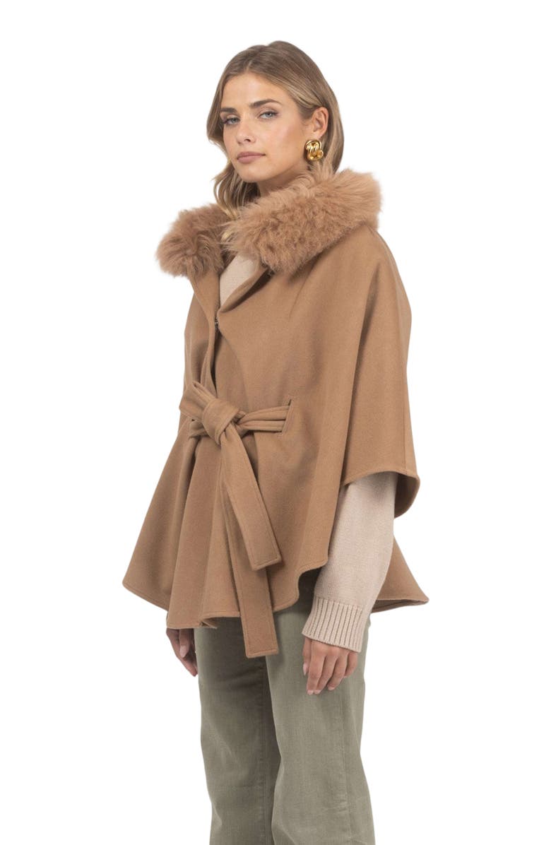 GORSKI Wool Belted Cape, Alternate, color, Camel