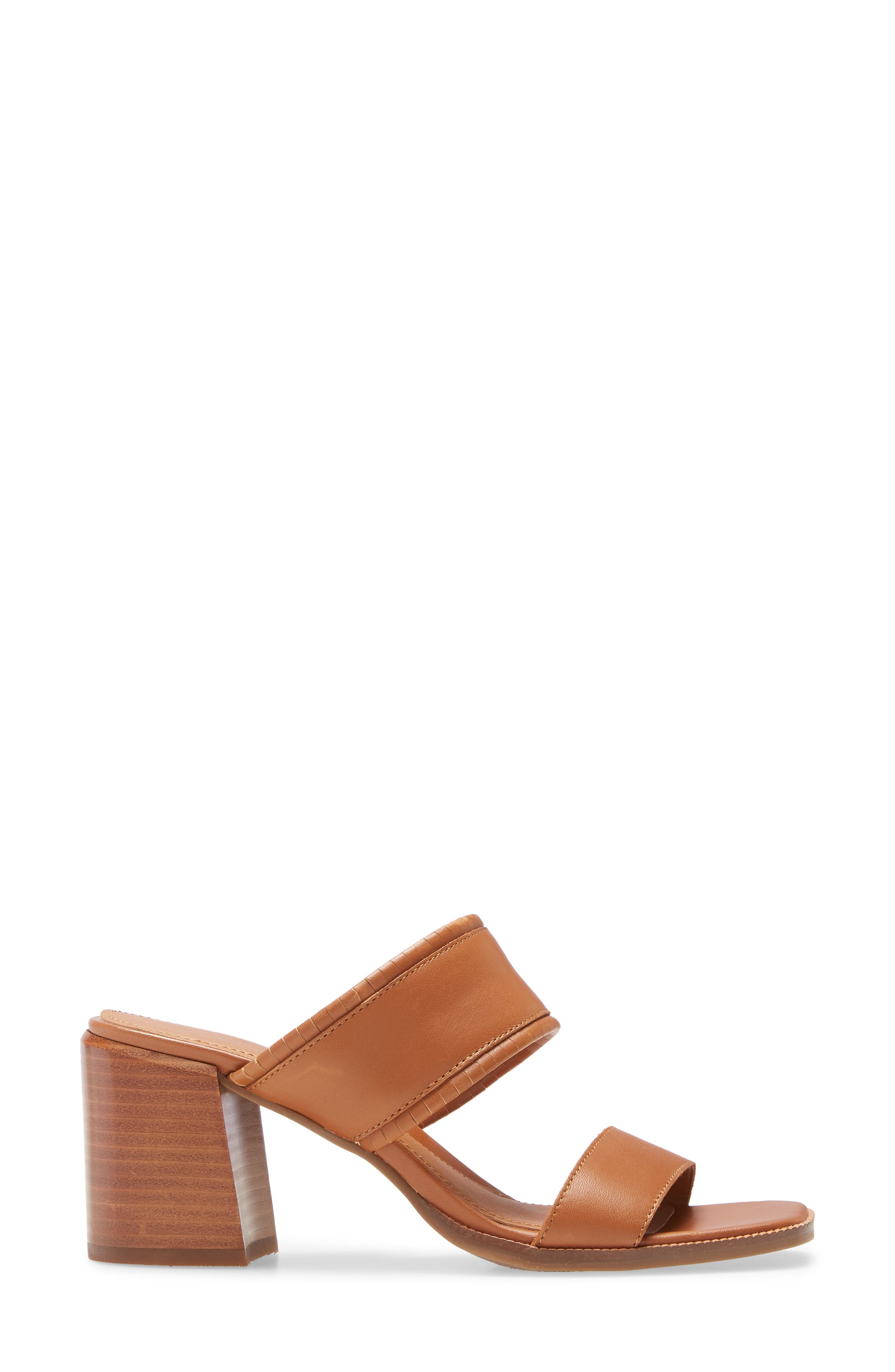 Kalina Block Heel Slide Sandal, Alternate, color, COGNAC LEATHER