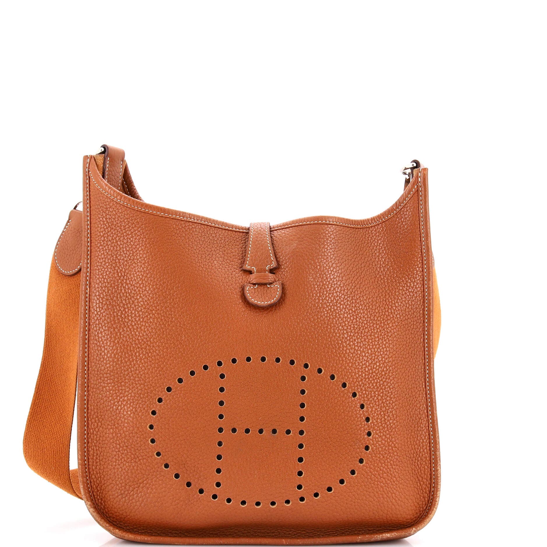 Pre-Owned Hermes Evelyne Bag Gen I Clemence PM, Main, color, Gold