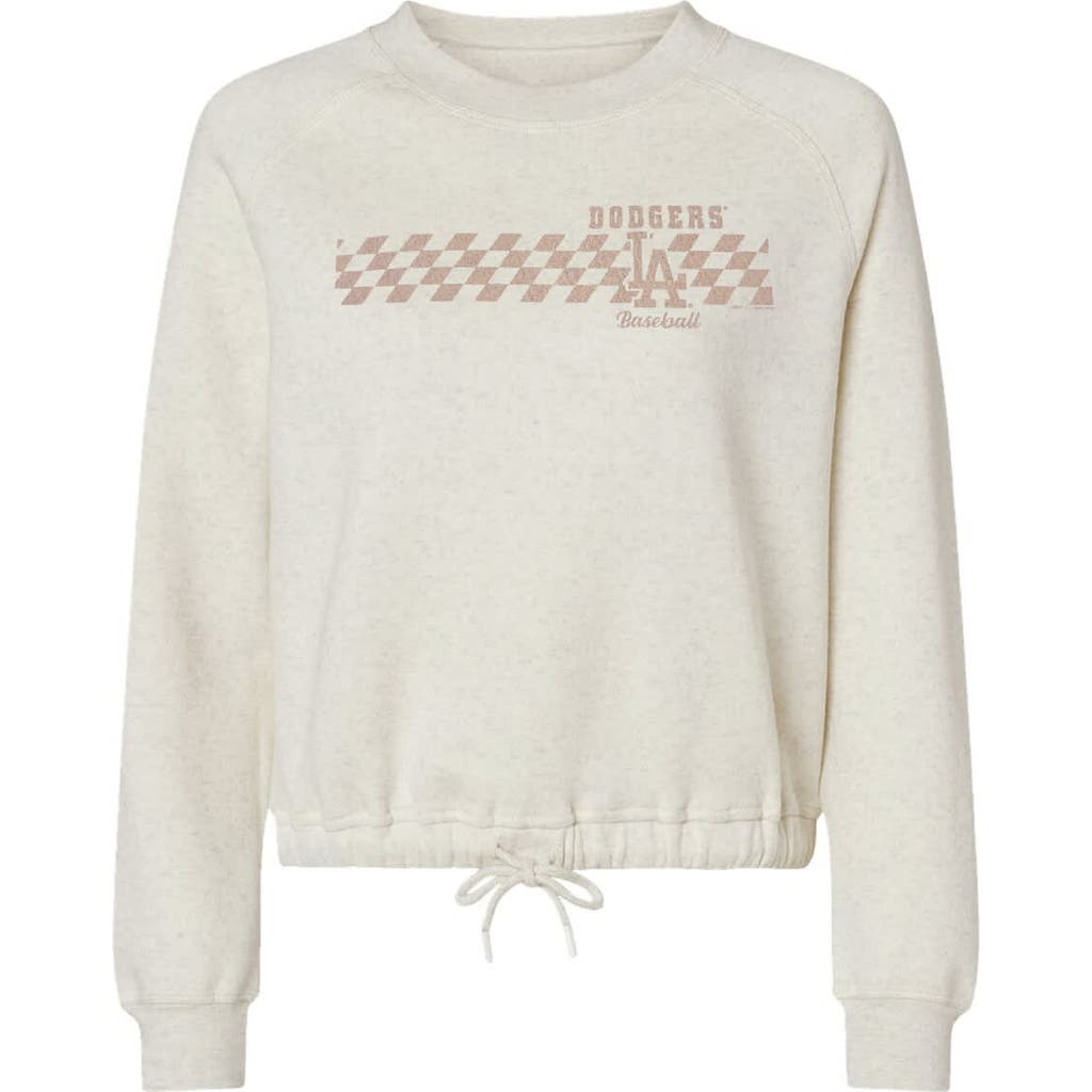 Soft As A Grape Women's Natural Los Angeles Dodgers Tonal Checkered Sweatshirt In Neutral