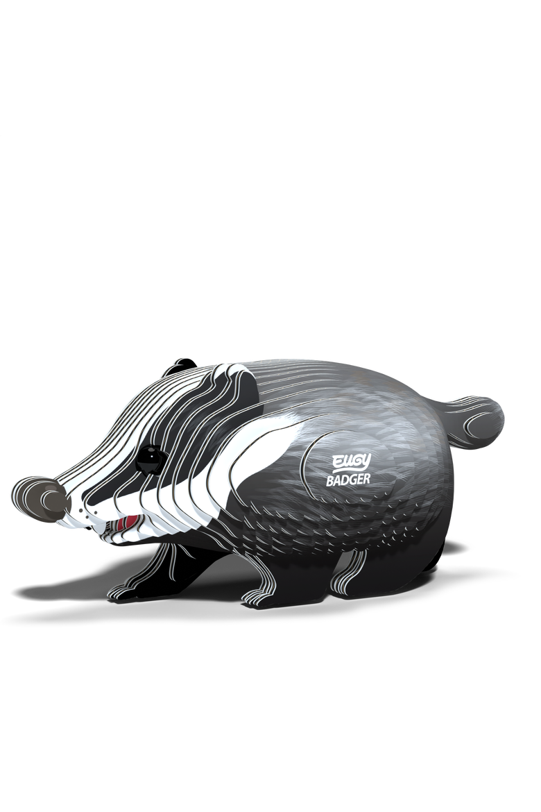 Badger 3D Puzzle, Alternate, color, No Color