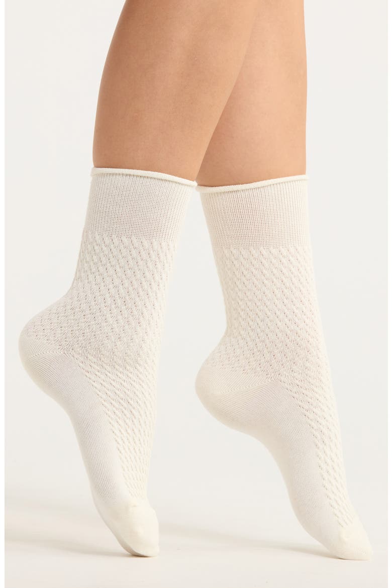 Pine Crew Socks, Main, color, CREAM