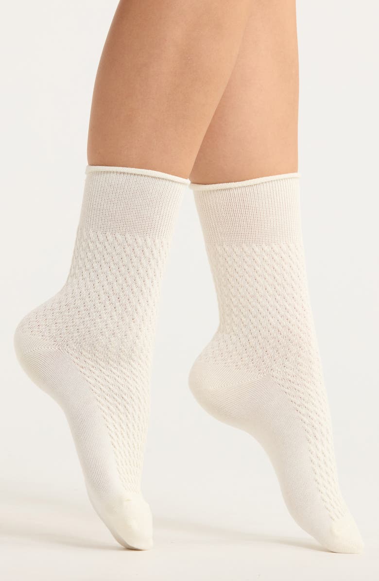 Casa Clara Pine Crew Socks, Main, color, Cream