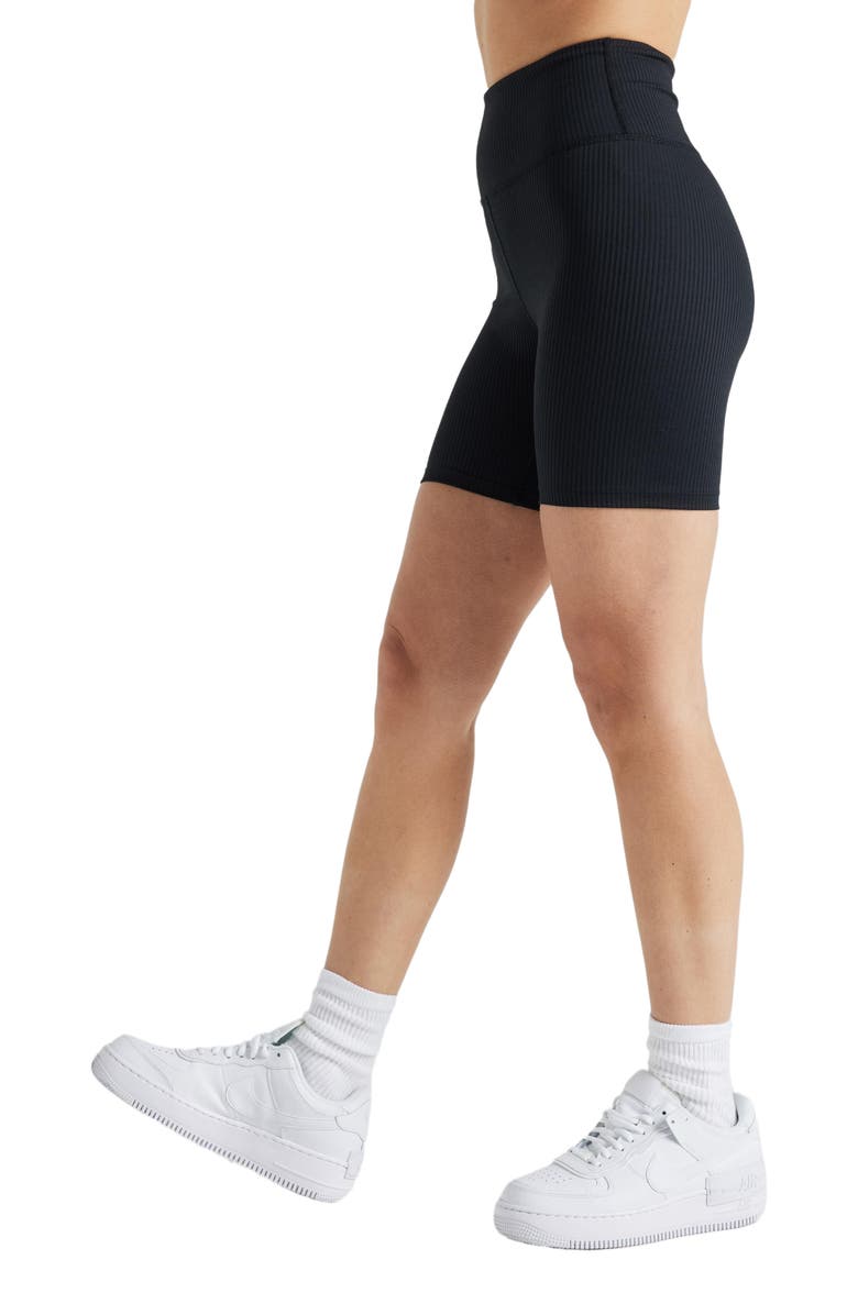 Losano Renew Rib Biker Short, Alternate, color, Black