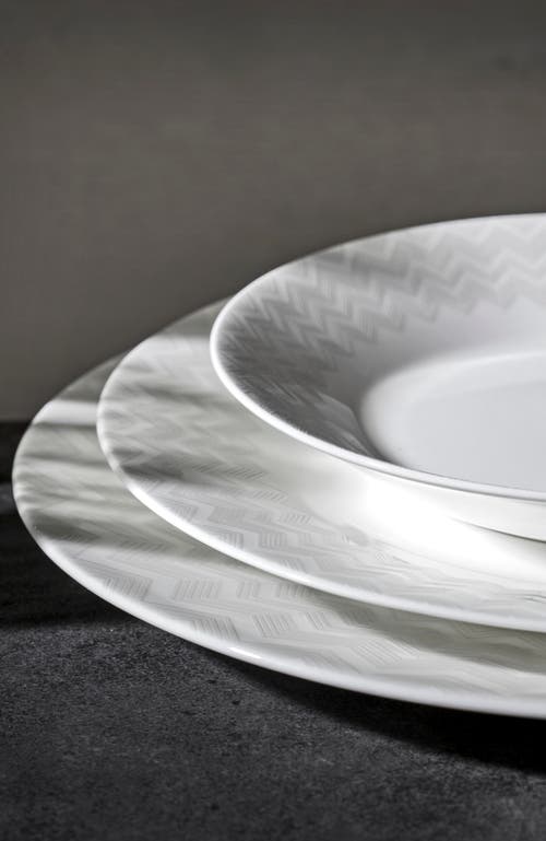 Missoni Home Tableware Bread And Butter Plates Zig Zag Set Of 6 White Diam. 6"
