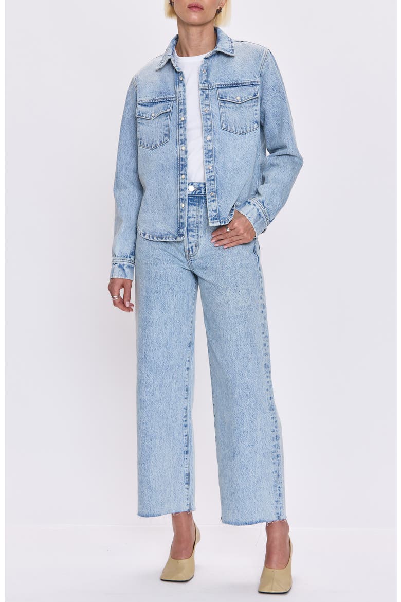 Thea Shrunken Denim Shacket, Alternate, color, MODENA VINTAGE