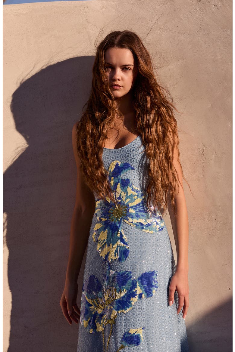 Jackie Beaded Gown, Alternate, color, BABY BLUE