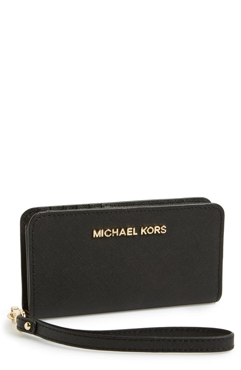MICHAEL Michael Kors Saffiano Leather Phone Wallet, Main, color, 