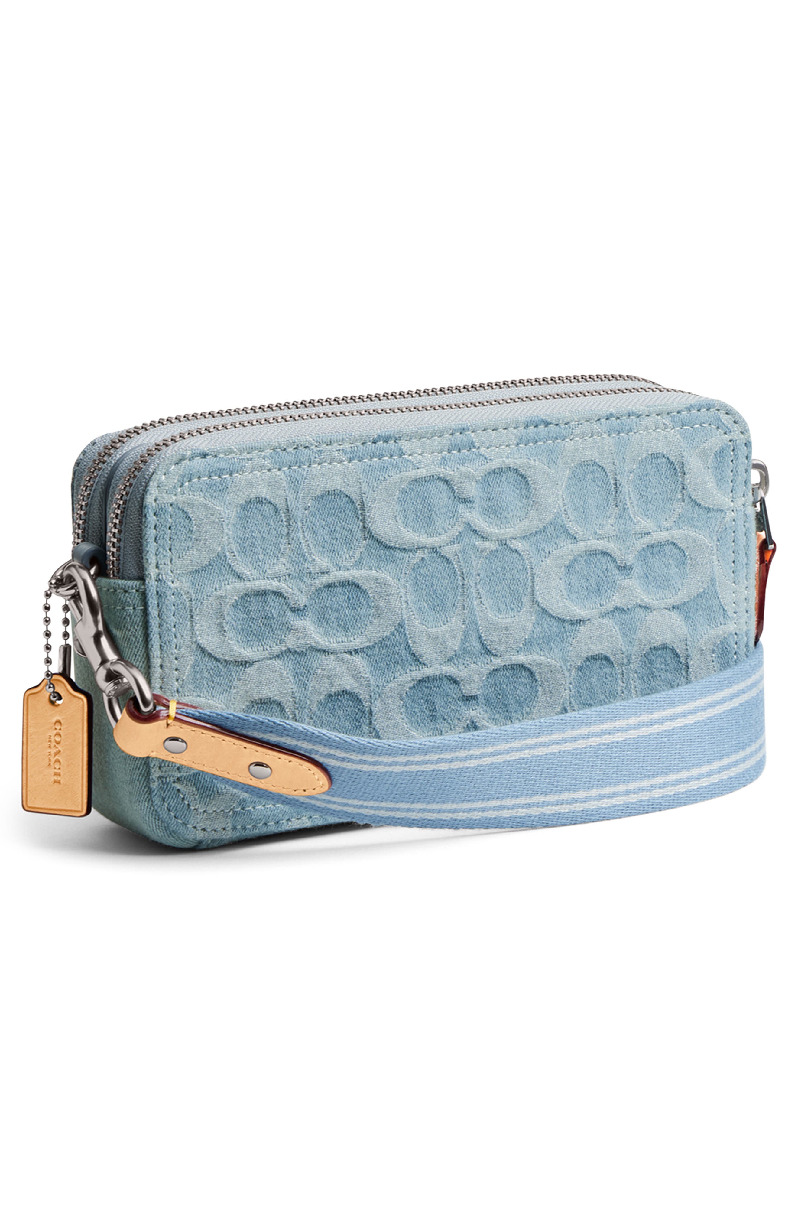 COACH Kira Signature Washed Denim Crossbody Bag, Alternate, color, 