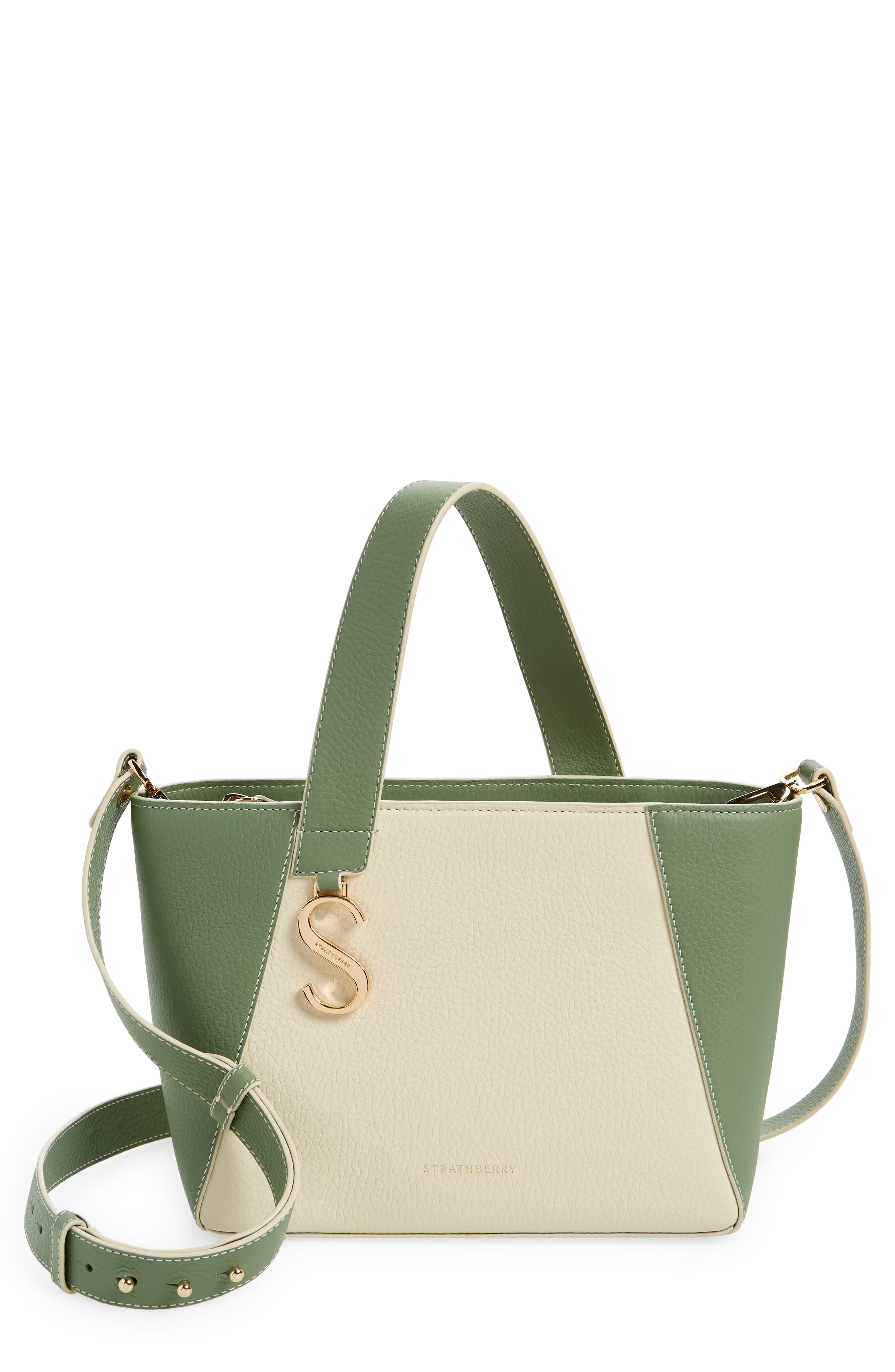 Strathberry Mini S Cabas Colorblock Leather Tote, Main, color, 