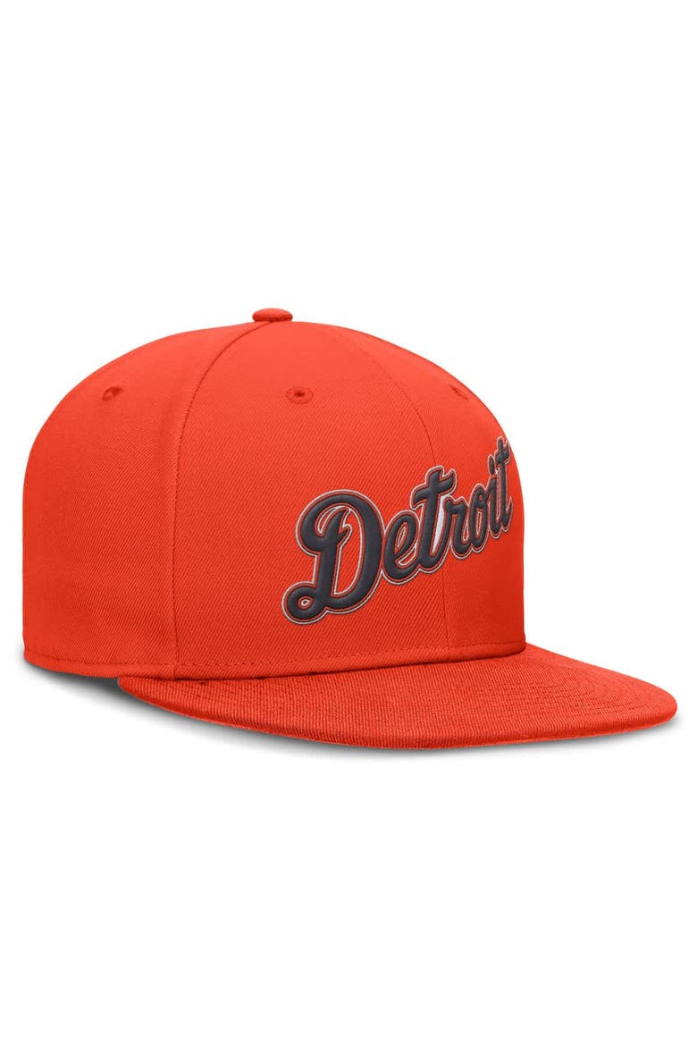 Men's Nike Orange Detroit Tigers Wordmark Dri-FIT Round Bill True Fitted Hat, Alternate, color, Orange