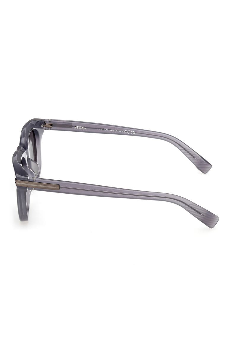 54mm Geometric Sunglasses, Alternate, color, GREY/ MATTE GREY METAL/ SMOKE