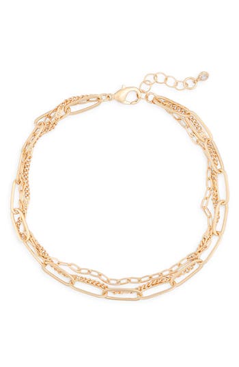 Nordstrom Rack Layered Chain Anklet In Gold