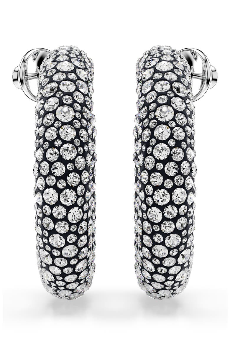Sublima Hoop Earrings, Alternate, color, WHITE/ SILVER