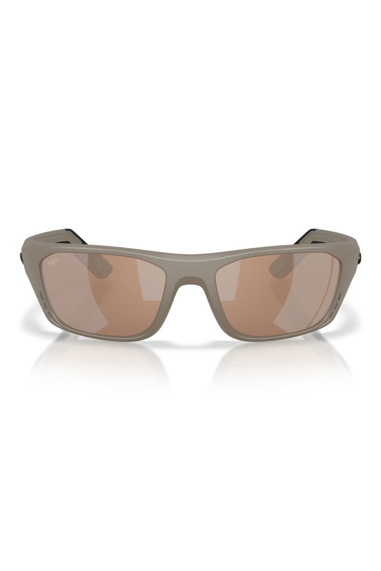 Whitetip Pro 57mm Polarized Rectangular Sunglasses, Main, color, SAND / COPPER SILVER 580G