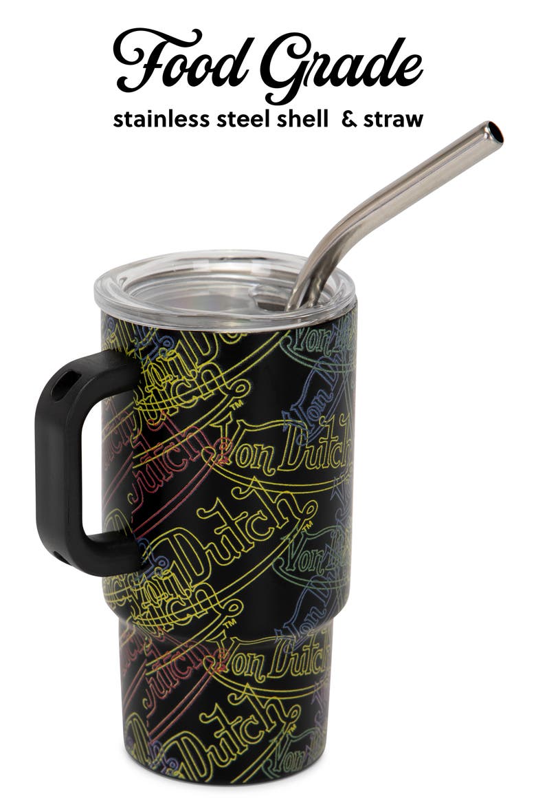 2 Piece 3oz Stainless Steel  Mini Tumbler Set, Alternate, color, Neon Logo / Venom Stripe