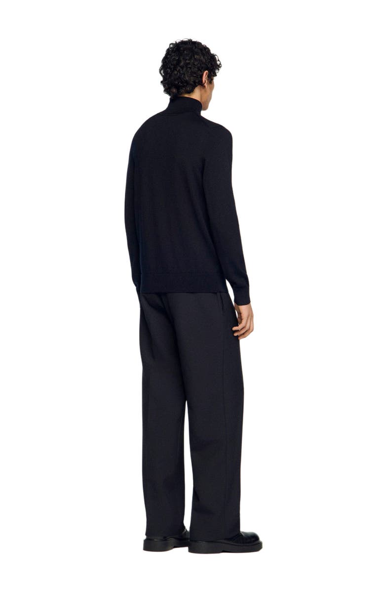 SANDRO Turtleneck wool sweater, Alternate, color, Black