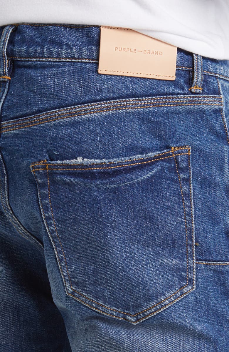 PURPLE BRAND One Year Worn Distressed Skinny Jeans, Alternate, color, Dark Indigo