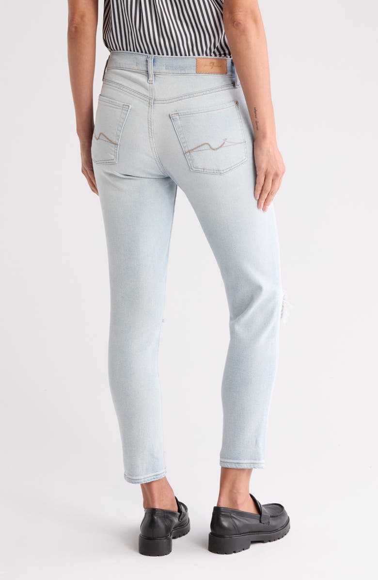 7 For All Mankind Josefina Ripped Straight Leg Crop Jeans, Alternate, color, Lv Sandlwd
