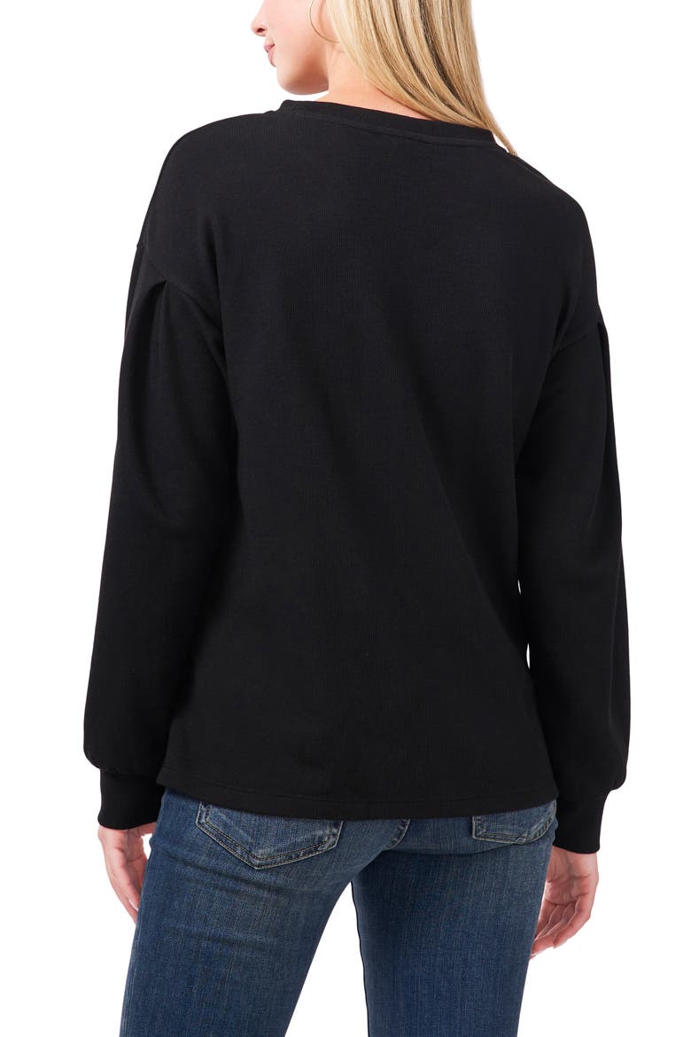 Pleat Rib Top, Alternate, color, RICH BLACK