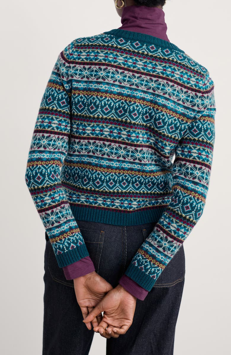 Seasalt Cornwall Percella Cove Fair Isle Merino Wool Blend Cardigan, Alternate, color, Knit Open Garden Multi