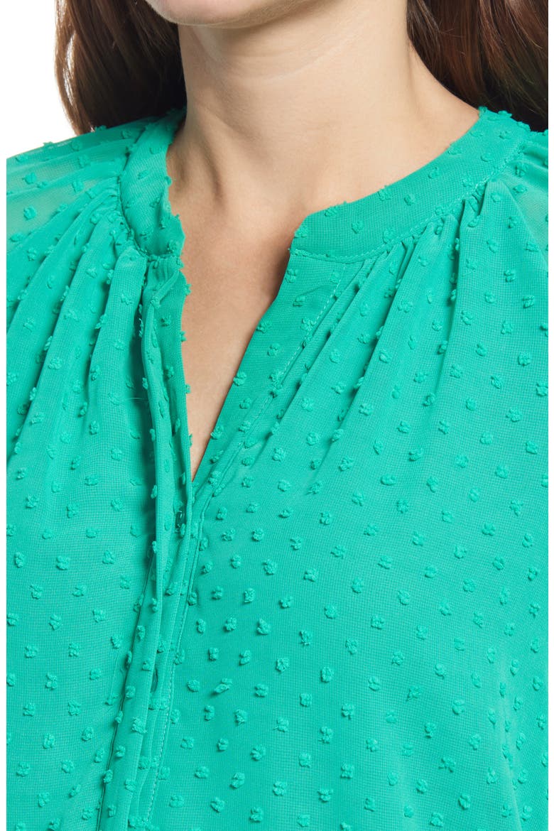 Gibson Swiss Dot Blouse, Alternate, color, GREEN