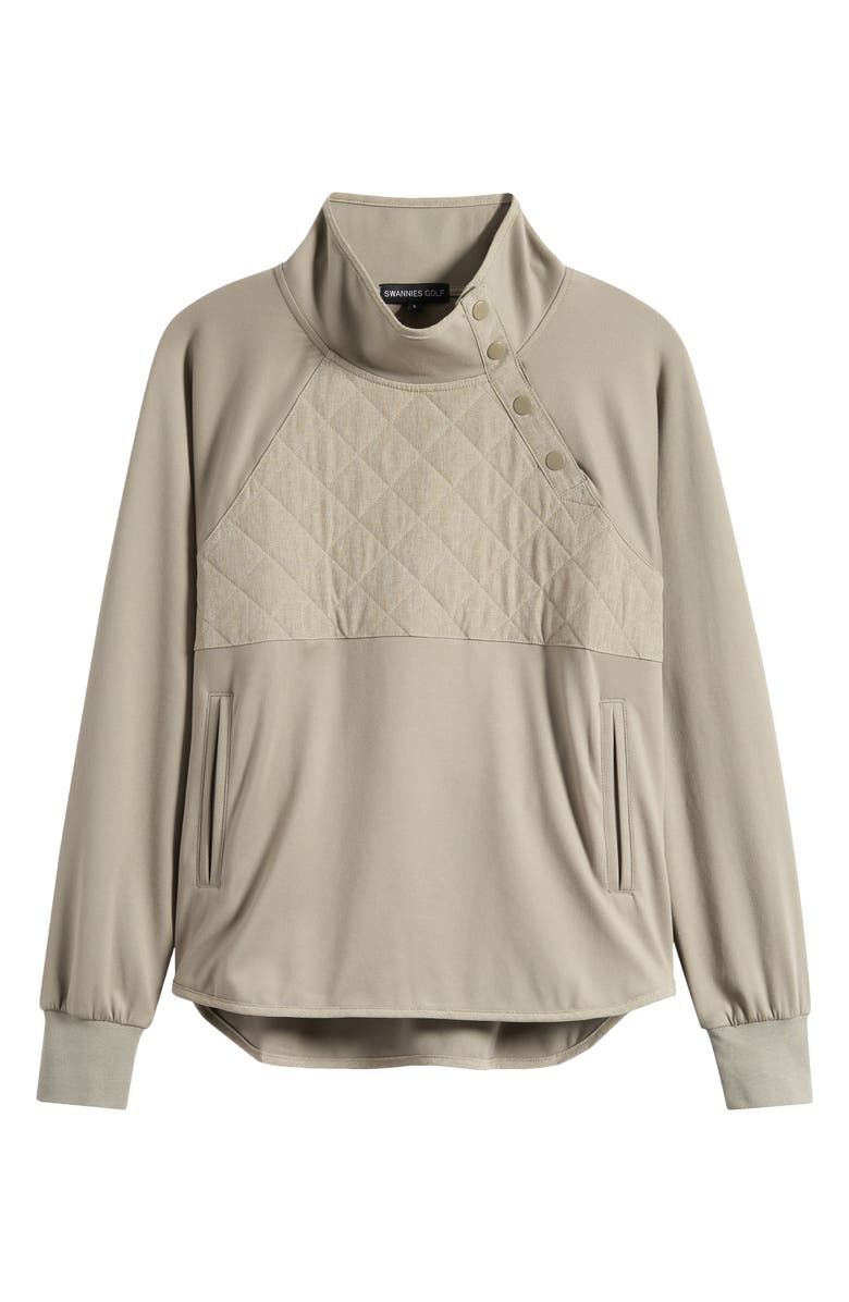 Swannies Ellis Mixed Media Pullover, Alternate, color, Olive