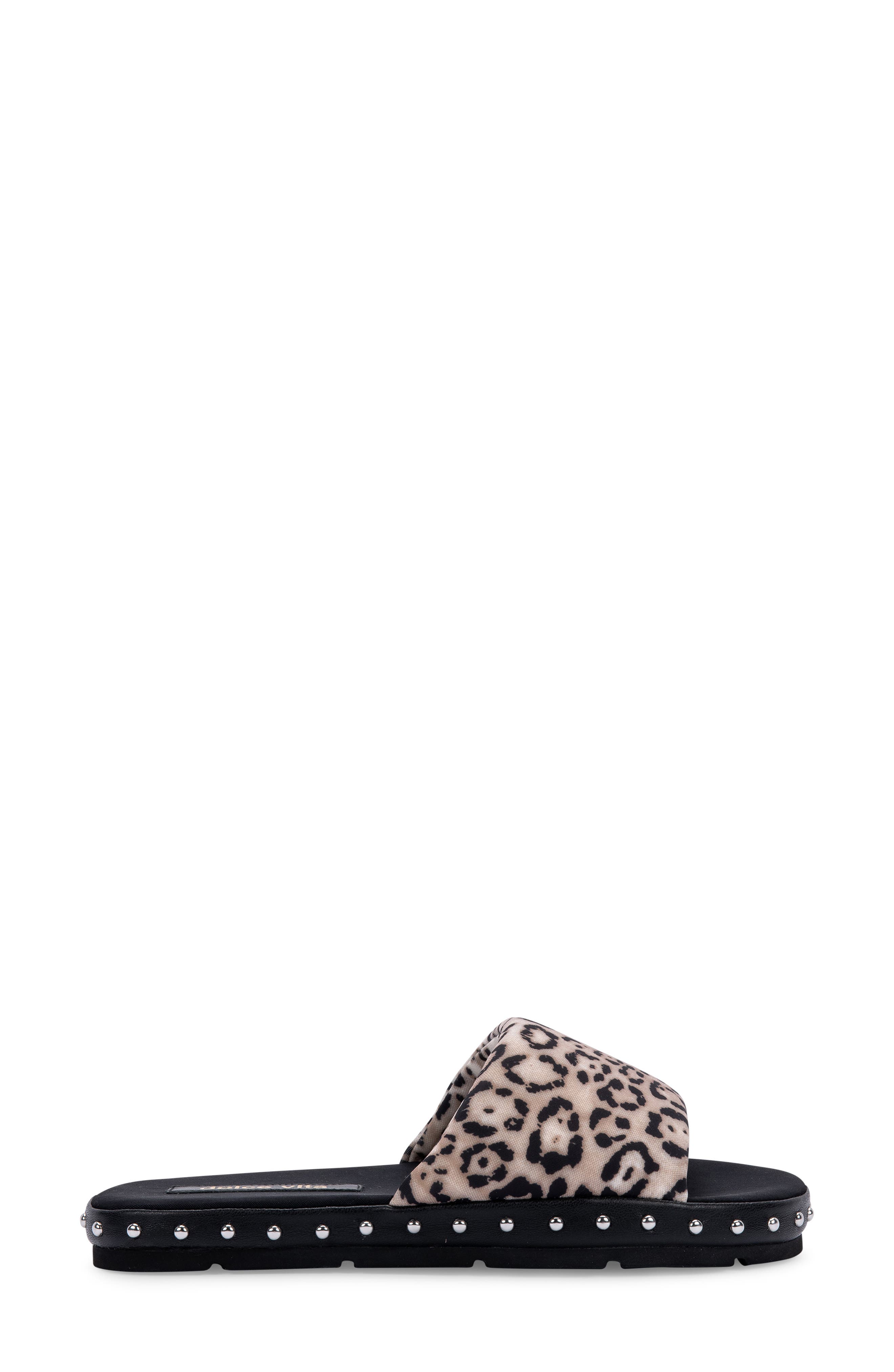 Faux Fur Platform Slide Slipper, Alternate, color, BEIGE LEOPARD NEOPRENE