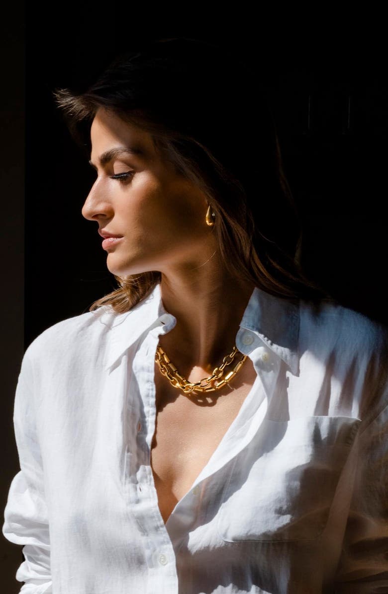 CHRISTINA CARUSO Double Link Necklace, Alternate, color, 14K Gold