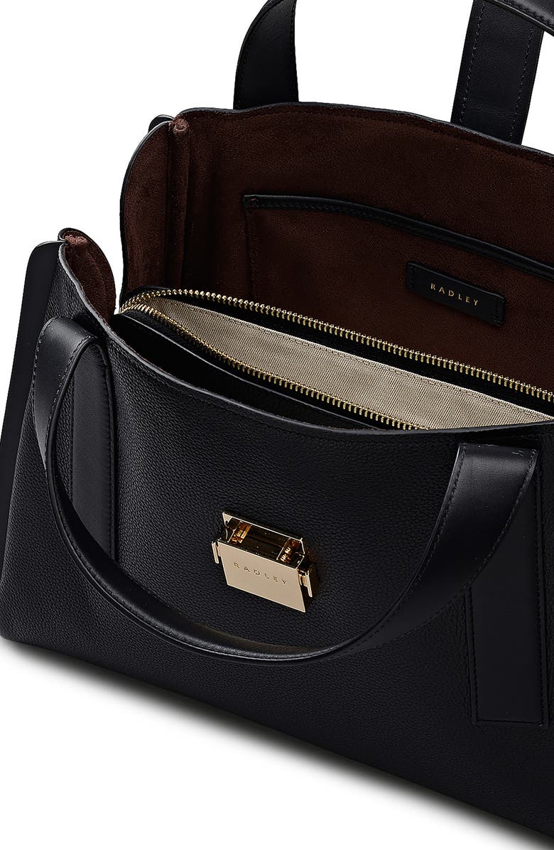Radley Sloane Mews Medium Leather Satchel, Alternate, color, Black