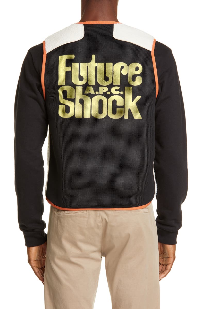 A.P.C. Gilet 'Future Shock' Faux Shearling Vest, Alternate, color, 