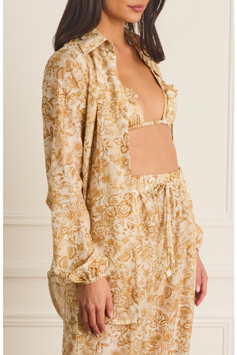 Relaxed Fit Odilia Beach Shirt, Alternate, color, Gold