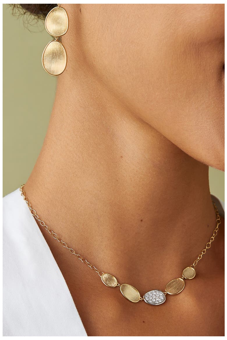 Lunaria Frontal Necklace, Alternate, color, YELLOW GOLD