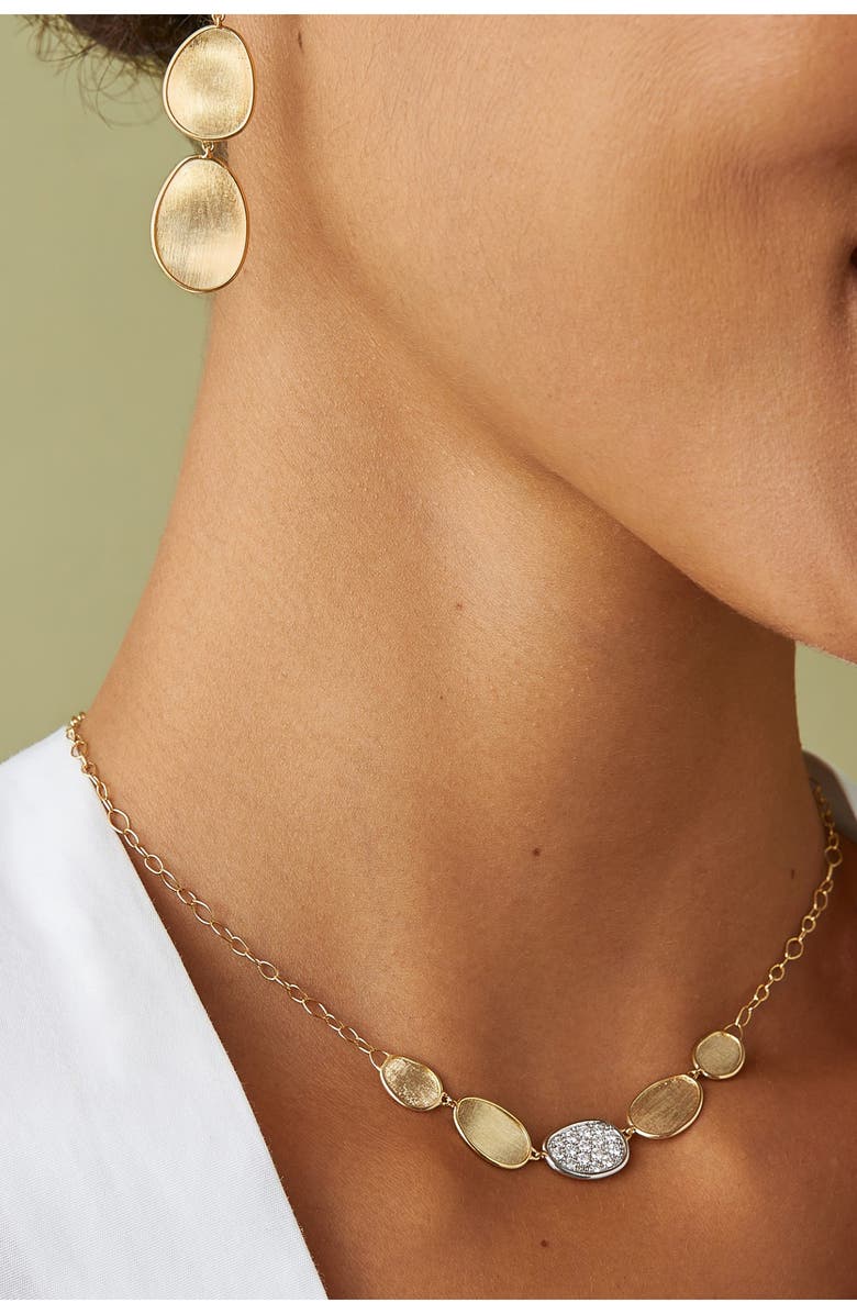 Marco Bicego Lunaria Frontal Necklace, Alternate, color, Yellow Gold