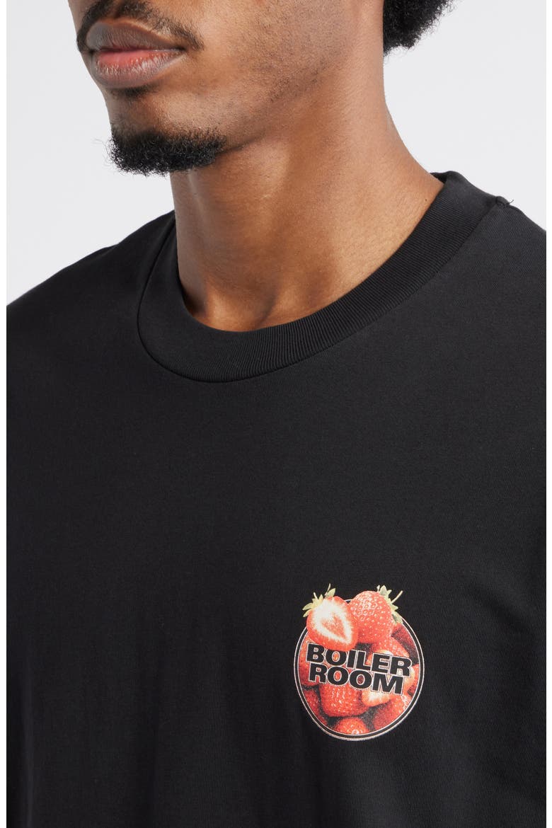 Strawberry Logo Graphic T-Shirt, Alternate, color, BLACK