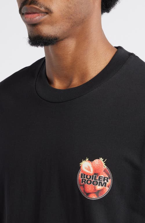 Boiler Room Strawberry Logo Graphic T-shirt In Black
