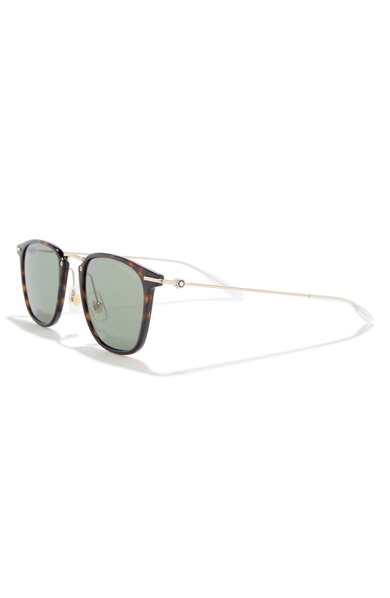 Montblanc 40mm Square Sunglasses, Alternate, color, Havana Gold Green