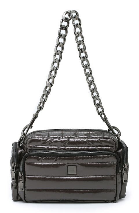Triad Quilted Faux Leather Crossbody Bag