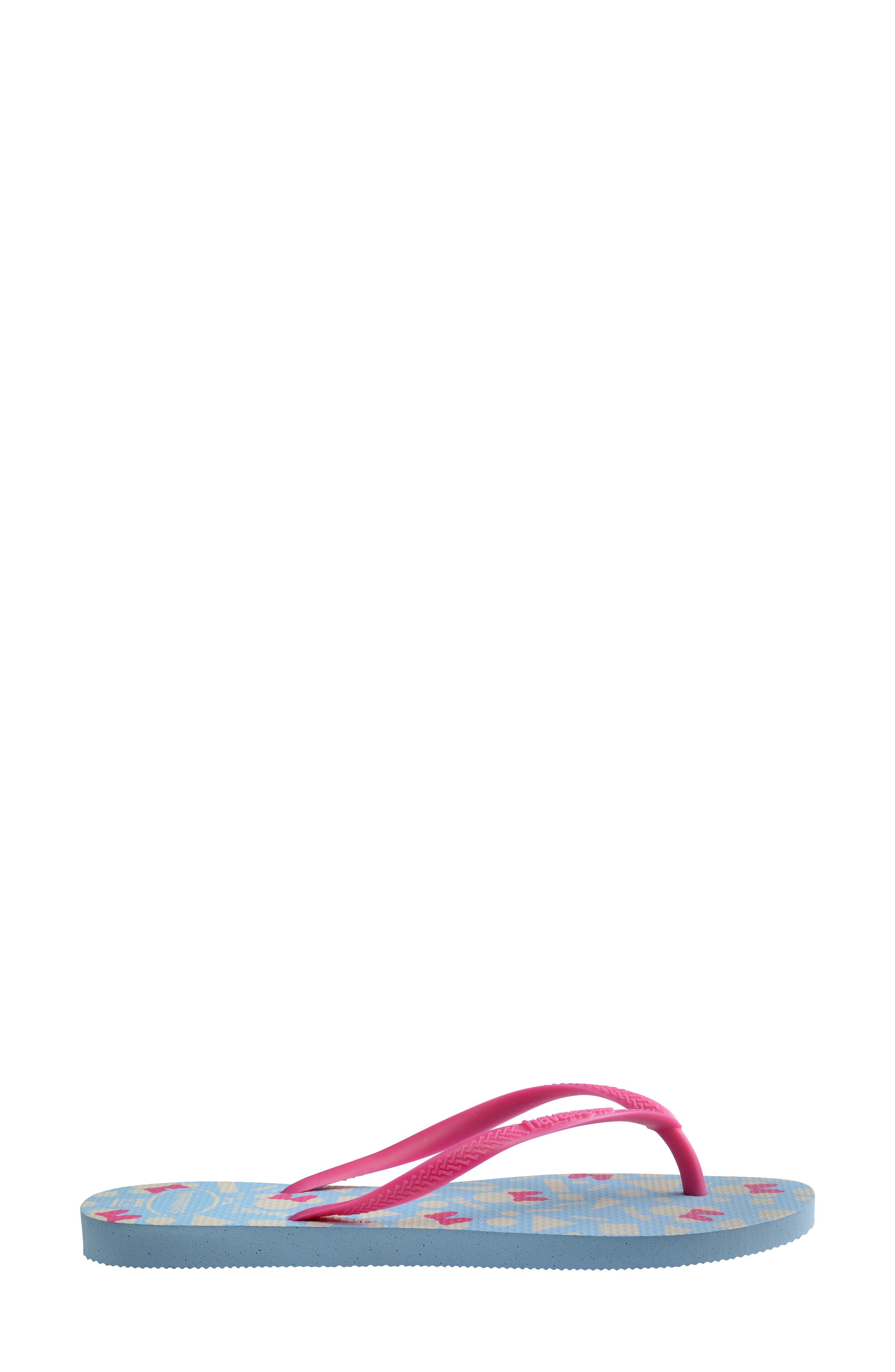 x Disney Slim Flip Flop, Alternate, color, BLUE/ PINK