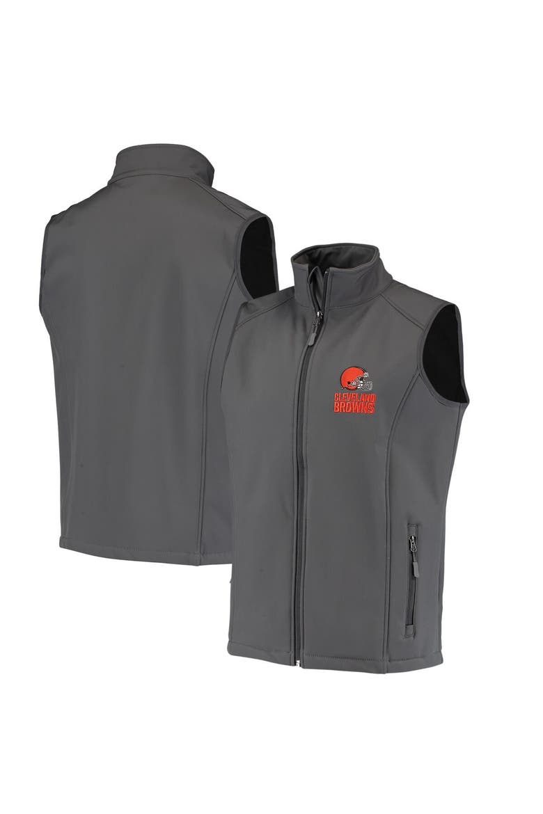 Men's Dunbrooke Charcoal Cleveland Browns Circle Archer Softshell Full-Zip Vest, Main, color, Charcoal