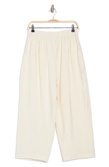 Nordstrom Rack Elastic Waist Barrel Leg Pants In White