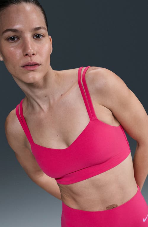 Nike Zenvy Strappy Light-support Padded Sports Bra In Pattern