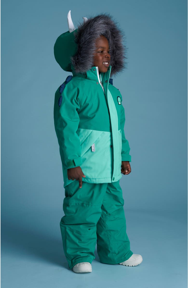 Roarsome Spike the Dinosaur Ski Pants, Alternate, color, Green
