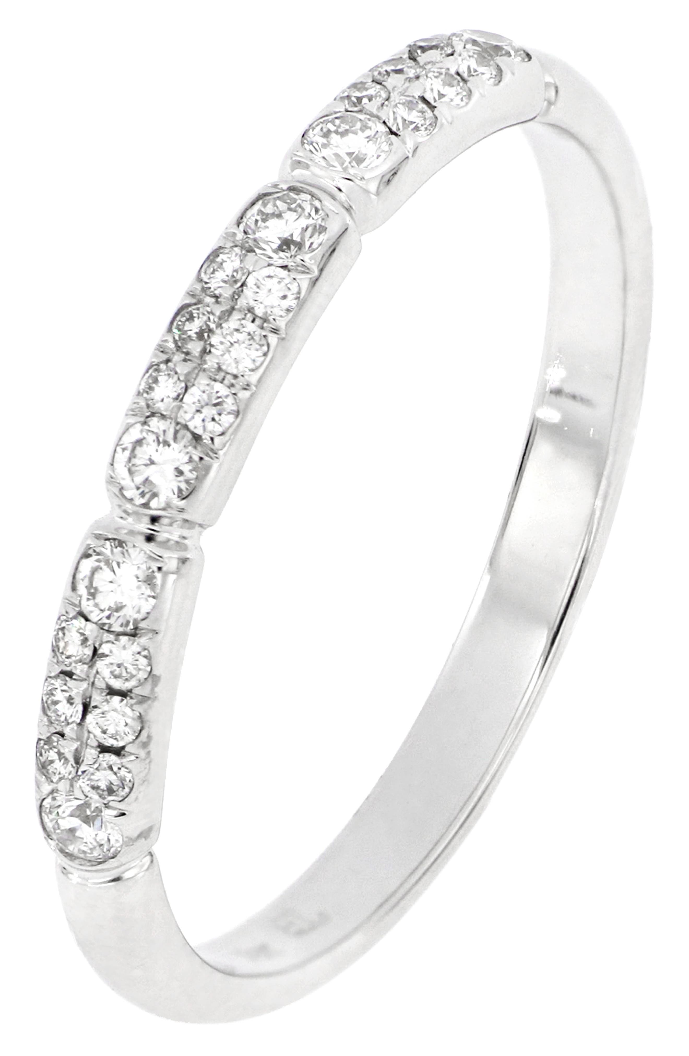 Bony Levy 18K White Gold Segmented Diamond Band Ring - 0.22 ctw - Size ...