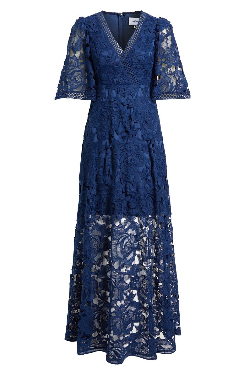 LAYERED WITH LOVE Nathalie Semi Sheer Lace Maxi Dress, Alternate, color, 