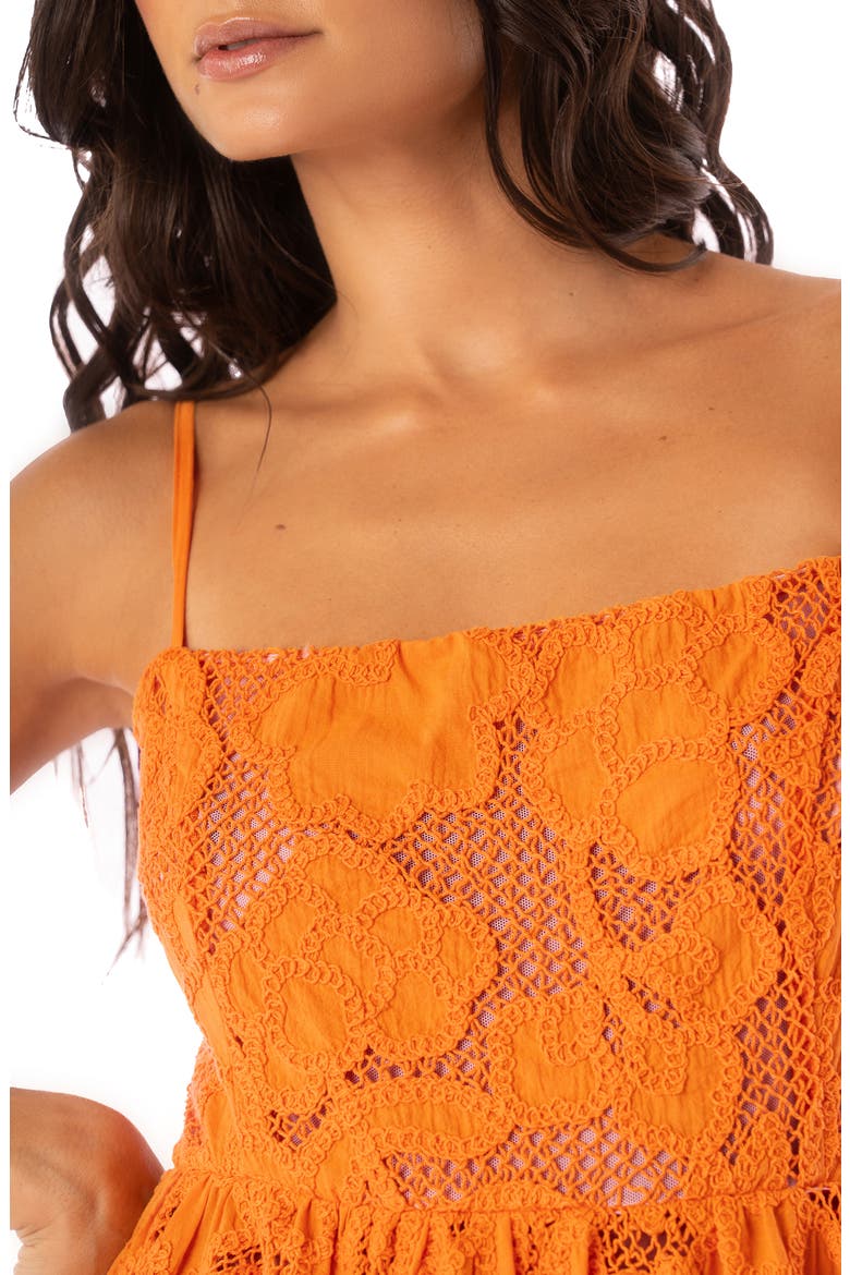 Ginger Garden Emily Cotton Cover-Up Dress, Alternate, color, BRIGHT ORANGE