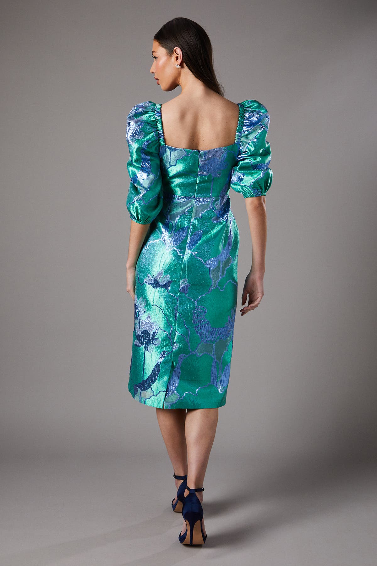 【momo】Bubble Sleeve Jacquard Dress Bubble Sleeve Jacquard Dress (Women) | Nordstrom