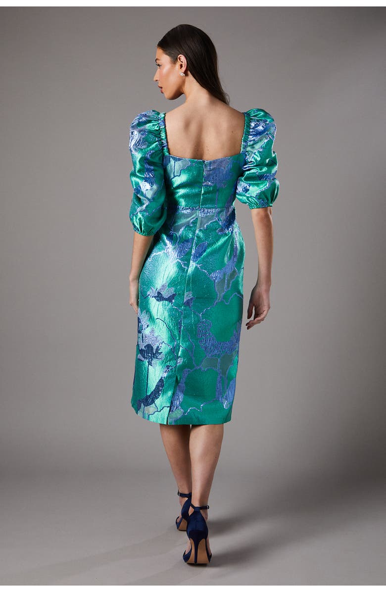 Coast Bubble Sleeve Jacquard Dress, Alternate, color, Green