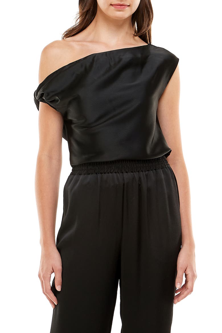 Keita One-Shoulder Top, Main, color, BLACK