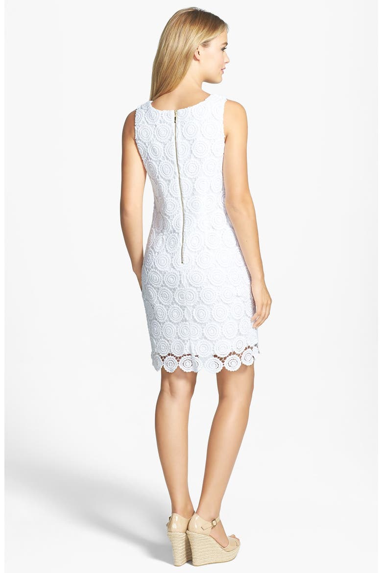 Eyelet Lace Shift Dress, Alternate, color, WHITE